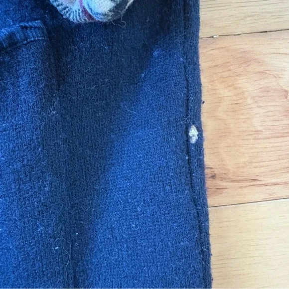 Vintage Burberry Car Coat Womens Sz 18 House Check Blue Hooded Wool Jacket - Picture 5 of 15